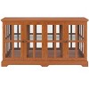 Okak Display Cabinet, Curio Cabinet with 4 Vintage Design Glass Doors，Storage Cabinet for Living Room, Bedrooom, Office - 4 of 4