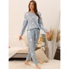 cheibear Women's Star Long Sleeve Printed Lounge Set Sweatshirt Jogger Pants 2 Pcs Pajama Sets - 2 of 4