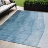 Denim Blue And Navy Blue Ombre Washable Indoor Outdoor Area Rug - 2 of 4