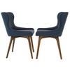 Ashcroft Furniture,Robin Dining Chair Set of 2 - Navy Blue Vegan Leather - 4 of 4