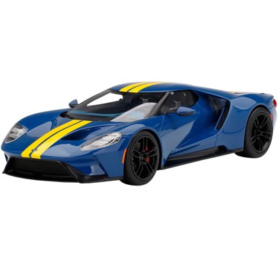 Ford GT Sunoco Blue with Yellow Stripes 1/18 Model Car by Top Speed