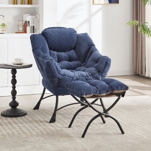 NicBex Accent Chair with Ottoman,Lazy Chair with Side Pocket and Cushion Design,Chair and Ottoman Sets for Bedroom,Reading Room - 1 of 4