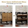 Large Shoe Cabinet with 4 Flip Drawers Freestanding Hidden Shoe Cabinet Organizer with Open Storage, Narrow Shoe Rack with Legs - 3 of 4