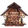 Chalet Cuckoo Clock with Beer Drinker – 10 in – Hand-carved Windows & Trees By River City Clocks - 2 of 3