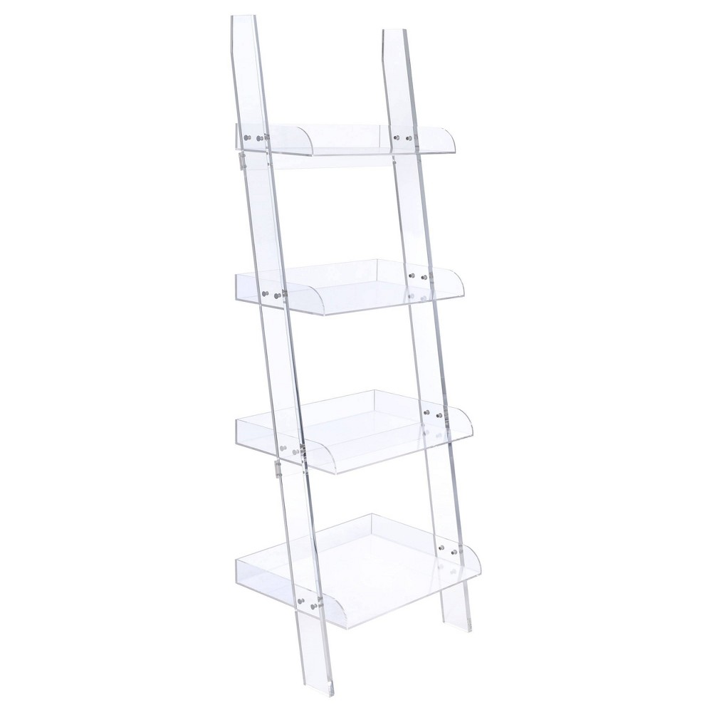 Photos - Wall Shelf 72.25" Amaturo 4 Shelf Acrylic Ladder Bookcase Clear - Coaster