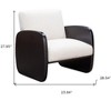 29" White And Natural Linen Arm Chair - 3 of 4