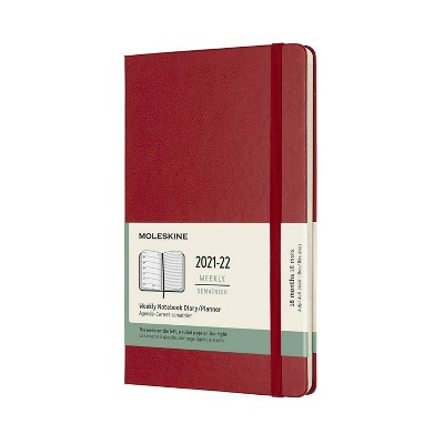 2021-22 Academic 18 Month Planner 5" x 8.25" Weekly Large Red - Moleskine