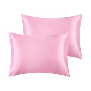Unique Bargains Satin Hair and Skin Breathable Envelope Closure Pillowcase 2 Pcs - 1 of 4
