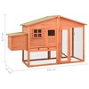 'vidaXL Large Wooden Chicken Coop with Nest Box - Solid Fir Wood and Galvanized Steel Poultry Cage with Raised Sleeping Area and Spacious Run - 4 of 4