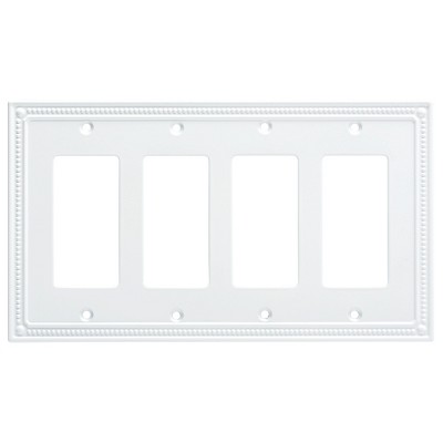 Franklin Brass Classic Beaded Quad Decorator Wall Plate White