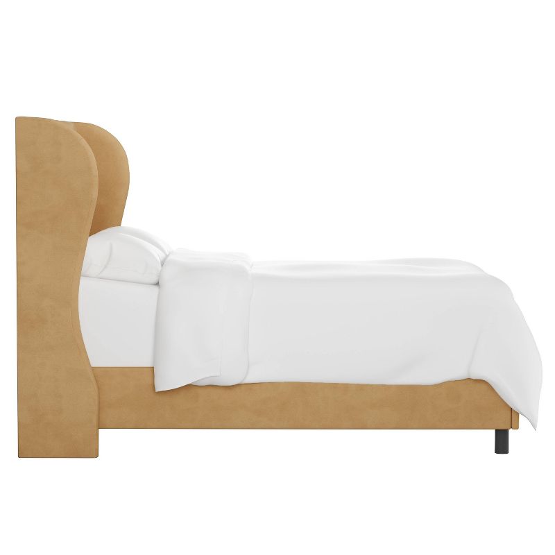 Skyline Furniture Tufted Velvet Upholstered Wingback Bed, 5 of 10