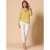 Allegra K Women's 1950s Vintage Ruffle Neck Long Sleeve Dots Chiffon Blouse - 2 of 4