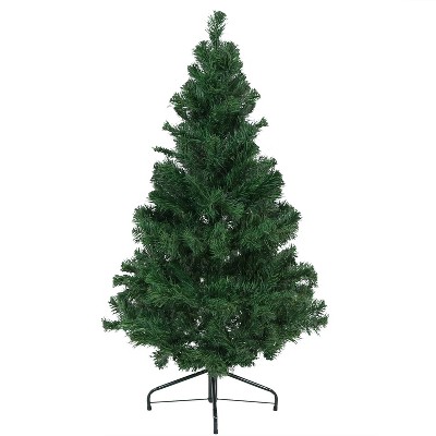 Sunnydaze Indoor Artificial Unlit Canadian Pine Full Christmas Holiday Tree with Metal Stand and Hinged Branches - 4' - Green