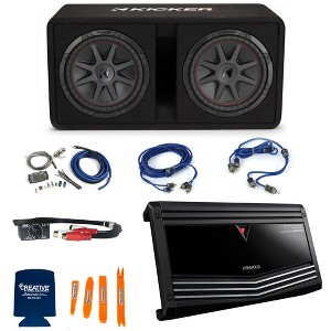 Kicker 12" Dual Subs, Kenwood Amp, PAC Controller & Kit - 1 of 4