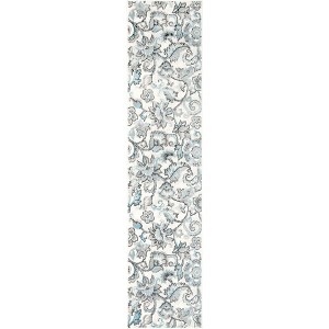 Home Dynamix Boho Odesa Modern Floral Runner Area Rug, Ivory/Aqua, 1'6"x7'2" - 1 of 4