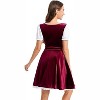 Clearlove Women's Dirndl Velvet V-Neck Ruffled Sleeve Dress Elegant Soft Velvet Holiday Party Dress - 4 of 4