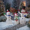Northlight Lighted Glittering Mesh JOY Snowmen Outdoor Christmas Decoration - Warm White -Set 3 - 3 of 4