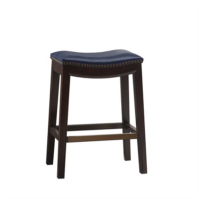 OUTSUPPLY Contemporary Saddle Counter Stool, Backless Design Stool for Kitchen Islands & Bars, Easy Assembly