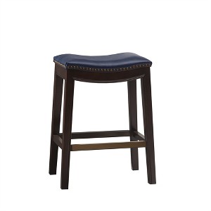 OUTSUPPLY Contemporary Saddle Counter Stool, Backless Design Stool for Kitchen Islands & Bars, Easy Assembly - 1 of 4