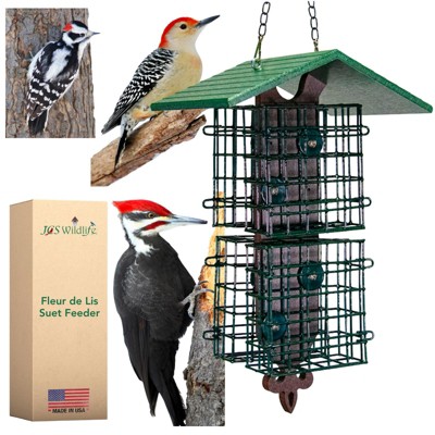JCs Wildlife Quad Fleur de Lis Suet Feeder with Roof