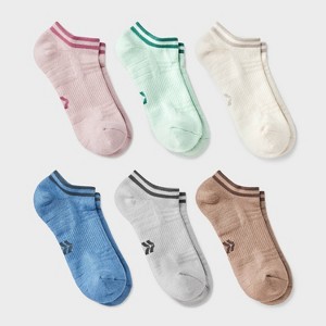 Women's Striped Cushioned 6pk Athletic No Show Socks - All In Motion™ 4-10 - 1 of 3