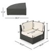 GDFStudio Lauren 12 Piece Outdoor Sectional Rattan Wicker Furniture Set with Table and Cushions - 4 of 4