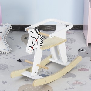 Whisen Toddler Wooden Rocking Horse Chair with Handrails and Backrest, Riding Rocker Toy Gift for 1-3 Years Old - White - 1 of 4