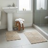 Knightsbridge Stylish And Comfortable Traditional Echo Design 2 PC Cotton Bath Rug Set 20"x30" & 24"x40" Natural - 2 of 4