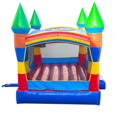 Deluxe Rainbow Inflatable Bounce House with Slide and Blower