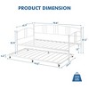 Homhougo Twin Daybed with Trundle, Metal Twin Size Daybed with Pullout Trundle 6 Casters White - 2 of 4
