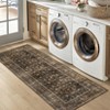 Area Rug Vintage Floral Distressed Print Pattern Rug, Soft Washable Non-Slip Low-Pile Indoor Carpet for Bedroom, Living Room - 2 of 4