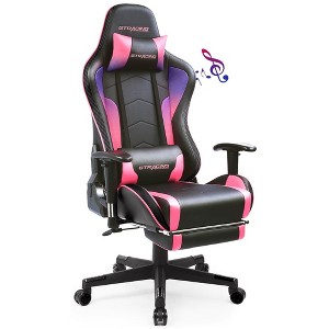 GTRACING Gaming Chair with Bluetooth Speakers Music Office Chair with Footrest PU Leather Recliner - 1 of 4