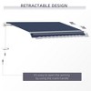 Anybear 10' x 8' Retractable Awning, Patio Awning Sunshade Shelter with Manual Crank Handle, for Deck, Balcony, Yard - 3 of 4