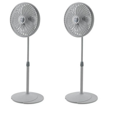 Lasko 16 Inch 3 Speed Adjustable Oscillating Performance Pedestal Fan, 2 Pack