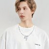 Y2K Silver Cross Necklace | Safety Pin & CZ Gothic Pendant Unisex Punk Chain - 4 of 4