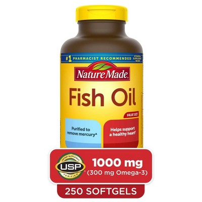 Nature Made Fish Oil 1000 Mg Softgels - 250ct : Target