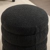 CAVINAS 16.93" Round Ottoman, Modern Ottoman Footstool with Foam Filled and Wooden Frame, Velvet Entryway Bench for Living Room, Bedroom - 3 of 4