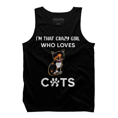 Men's Design By Humans I'm That Crazy Girl Who Loves Cats Cartoon By MeowShop Tank Top