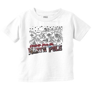 Christmas Greetings From North Pole Toddler Baby Graphic T Shirt Brisco Brands - 1 of 4