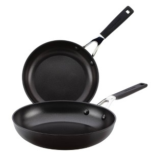 KitchenAid 2pk Hard Anodized Nonstick Skillets Black: Fry Pans, Even-Heating, Silicone & Stainless Steel Handles, Oven-Safe - 1 of 4