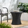 CAVINAS Modern Hourglass Outdoor Patio Side Table, Wicker Outdoor Accent Table, PE Rattan Outdoor Table, Waterproofing Round Outdoor End Table - 2 of 4