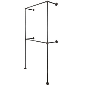 Pipe Decor Noir Black Wall Mounted Double Hung Clothing Rack - 1 of 4