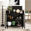 Metal Sideboard Buffet Cabinet, Coffee Bar Cabinet with Glass Door, Entryway Console Table, Accent Storage Cabinet for Living Room Hallway - 2 of 4