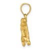 Black Bow Jewelry 14k Yellow Gold Satin and Diamond Cut Monkey Pendant - 2 of 4