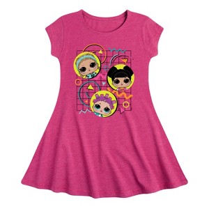 Girls' - LOL Surprise! - Retro Style Fit & Flair Cap Sleeve Dress - 1 of 2