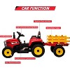 Garvee 12V Kids Ride-On Tractor with Trailer Remote Control LED Lights and Bluetooth Music - 4 of 4