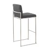 LumiSource Set of 3 Fuji High Back Barstools Stainless Steel/Charcoal Fabric - 4 of 4