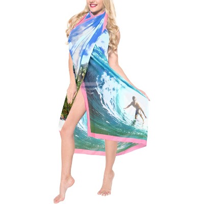 LA LEELA Women's Summer Bikini Wraps Beach Wrap Sarong Swimwear Cover up Skirt Bathing suit Swimsuit Pareo for Women One Size Blue, Tree