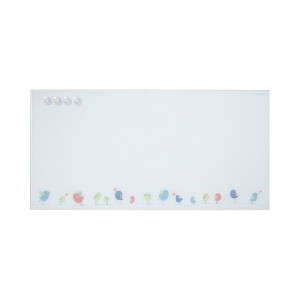 ECR4Kids MessageStor 18in x 36in Magnetic Dry-Erase Glass Board and 4 Rare Earth Magnets - 1 of 4