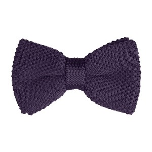 INSPIRE CHIC Men's Pre-Tied Adjustable Strap Solid Color Knitted Bow Ties - 1 of 4